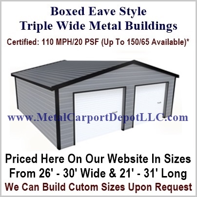 Boxed Eave Triple Wide Carport